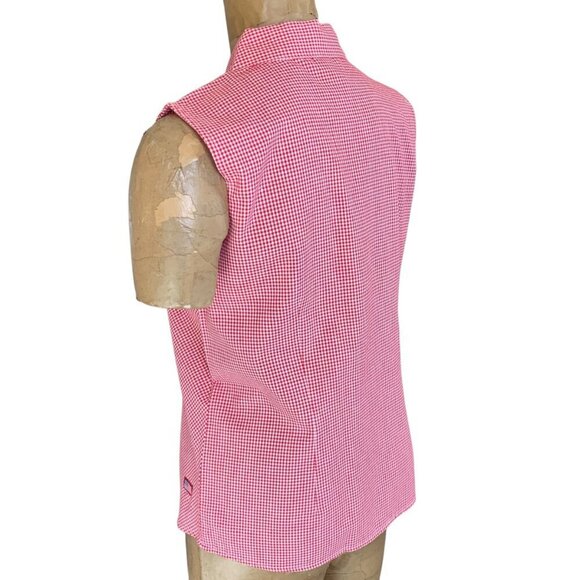 Bill Blass Sleeveless Button Down Top Women's Sz M Red Gingham #331G - Picture 7 of 11